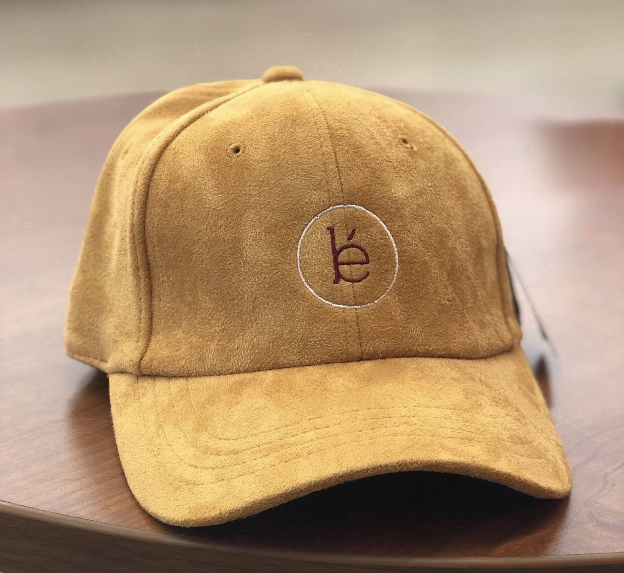 mustard faux suede hat