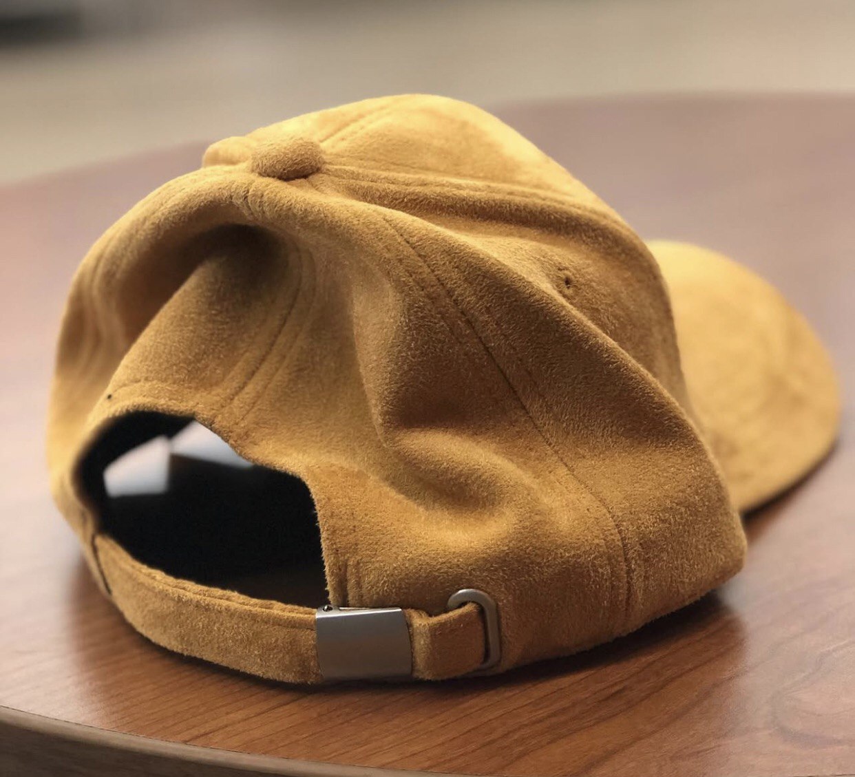 mustard faux suede hat