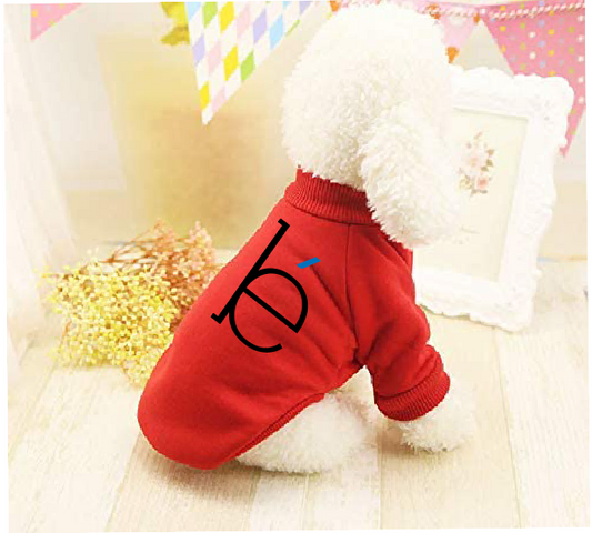 red bé dog sweater: black/blue