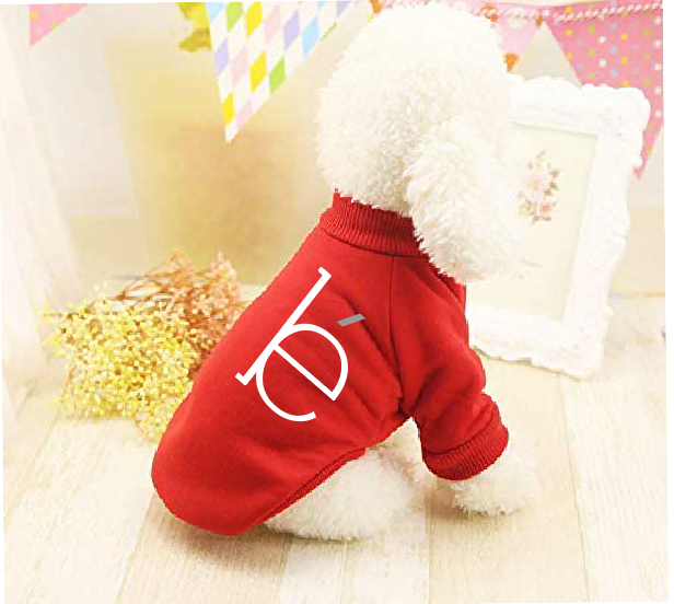 red bé dog sweater: white/grey