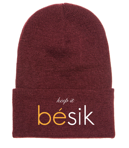 Maroon w/ Gold White keep it bésik Beanie