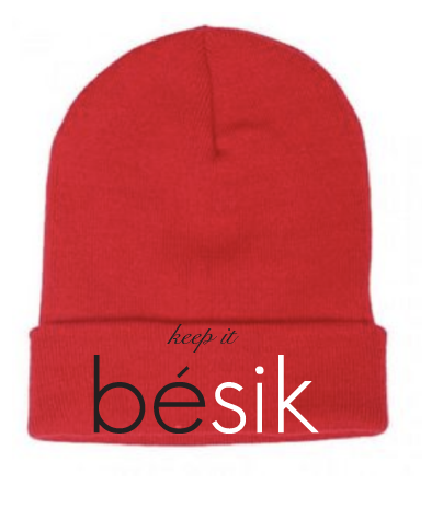 Red keep it bésik beanie