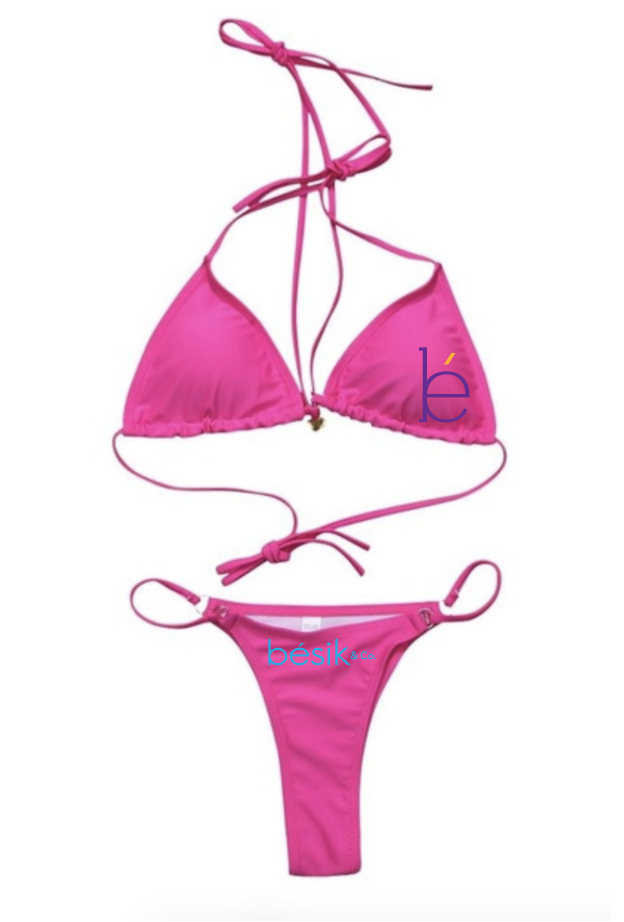 bésik bikini pink w/ blue and purple