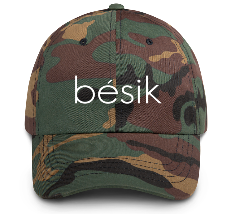 White bésik Camo Dad Hat