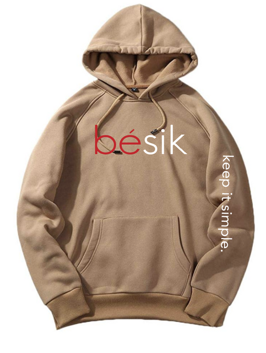 Women's tan hoodie w/ keep it simple