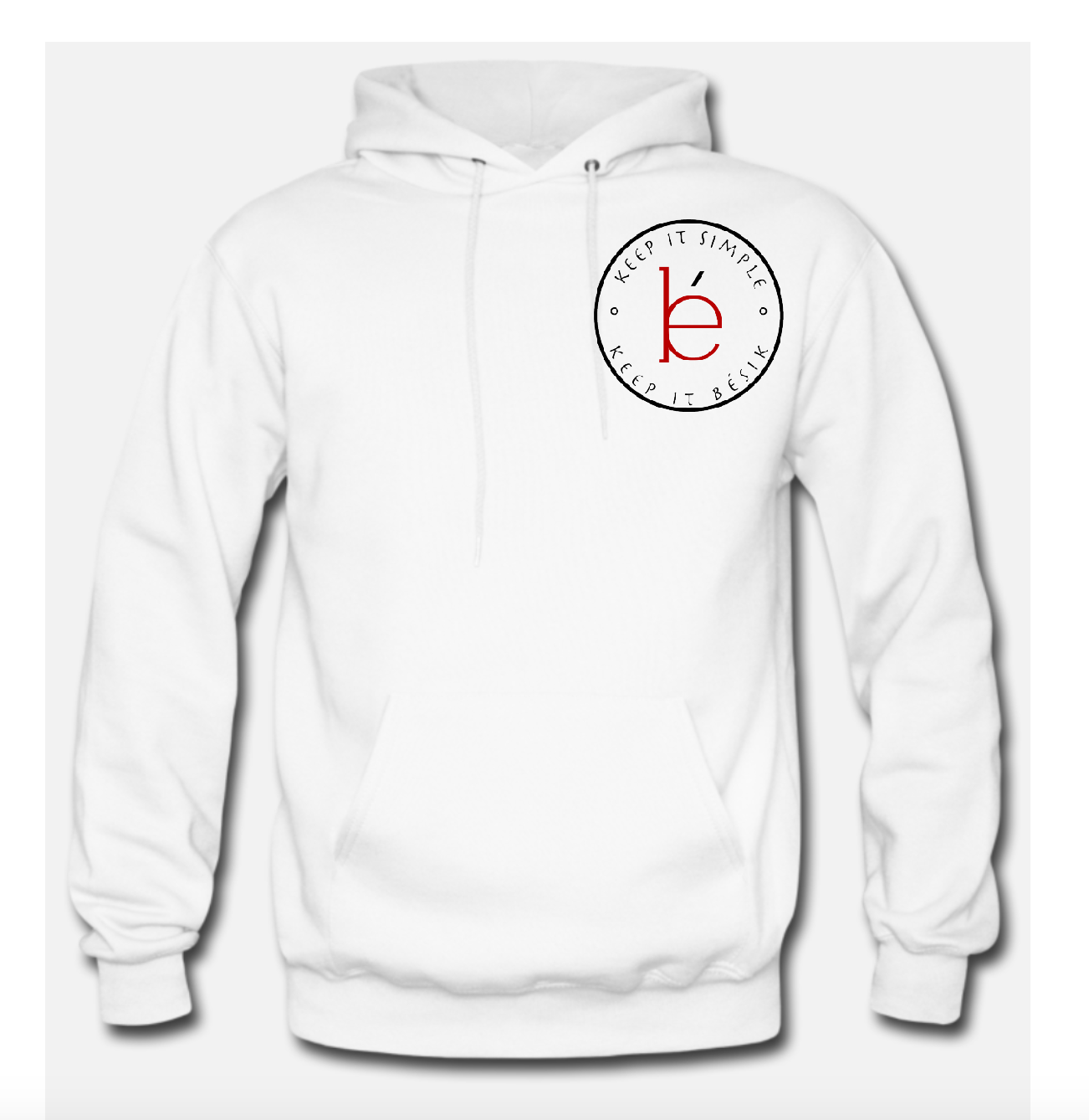 keep it simple keep it bésik white hoodie