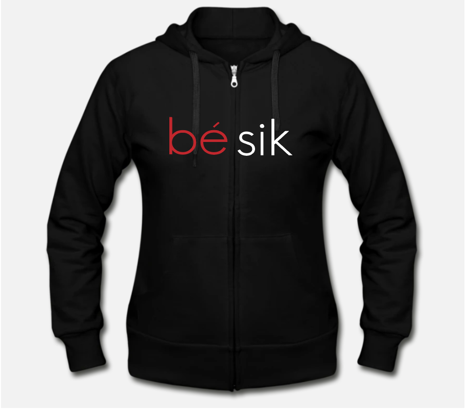 Women's Black Zipper Hoodie